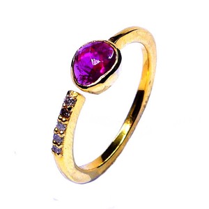 Bijoux en argent sterling 925 plaqué or pour occasions spéciales, pierre précieuse tourmaline, bague classique pour femmes - Product Image 2