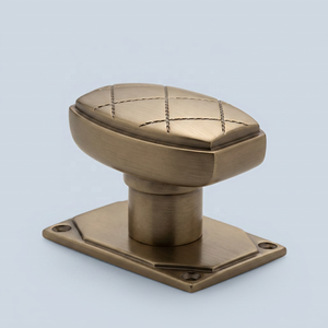 Trending Oval Brass Cabinet Knob with Rectangular Backplate Shiny Gold finished Traditional Design Durable Furniture Handle - Product Image 4