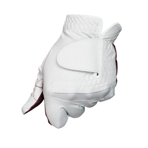 White Genuine Leather Golf Gloves <b>Full</b> Finger Non <b>Slip</b> Unisex Sports Glove With Breathable Fabric And Pull On Closure - Product Image 4