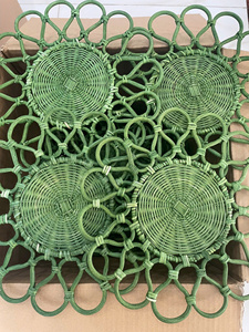 Natural Rattan Woven Rattan Placemats Round Eco-Friendly <b>Table</b> Chargers for Wedding Party Dining Decoration Set - Product Image 4