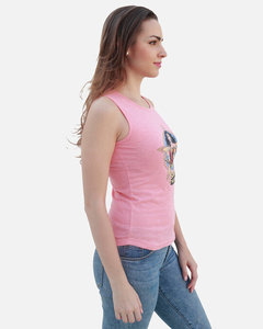 Wonder Woman Save The Day Débardeur rose pour femme, décontracté, sans manches, col rond, en coton, imprimé sur le devant - Product Image 2