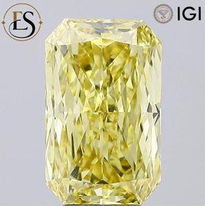 EVERGLOW Certifié IGI 5 carats Jaune Intense Fantaisie Rectangulaire VS1 Cultivé en Laboratoire CVD Perforé au Laser Haute Qualité Coupe Excellente - Product Image 1