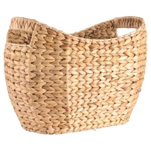 Panier en jacinthe d'eau de qualité supérieure pour le rangement, panier tissé bohème naturel pour organiser les essentiels de la maison, du bureau et du placard - Product Image 1