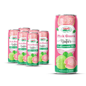 Néctar de Guayaba Rosa Nawon, Bebida Tropical Refrescante Lista para Beber, OEM, Lata de 320 ml, Jugo de Fruta con 35% de Contenido - Product Image 1