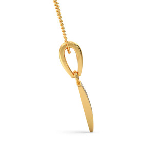 สร้อยคอจี้เพชรเคลือบเงาแบบเปิดรูปตัววี - Product Image 4