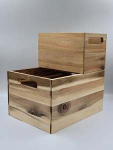 Vietnam factory fancy wooden box <b>crates</b> handle and custom laser logo for storage organize fruit cake wine chocolate gift - Product Image 1