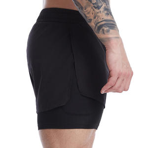 Custom Private Label Double Decker Gym Shorts OEM Bulk 2 in 1 Sports Shorts Wholesale Fitness Manufacturer - Product Image 6