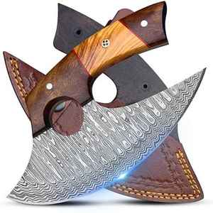 Cuchillo Cortador de Pizza Ulu de Acero de Damasco con Mango Personalizado, para Exteriores, Personalizable, OEM/OBM, Venta al por Mayor, Alta Calidad - Product Image 1