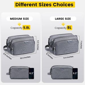 Vorspack Men's Grey Travel Toiletry <b>Bag</b> Water Resistant Cosmetics <b>Accessories</b> Storage Gift - Product Image 2