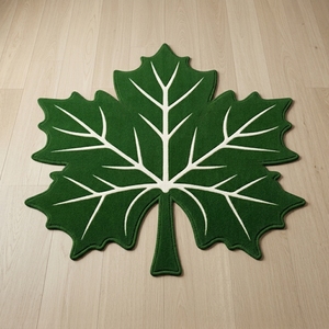 Alfombra con Forma de Hoja, Alfombra Verde para Piso, Alfombra Decorativa Moderna para Sala de Estar, Dormitorio, Cuarto de Niños - Product Image 3