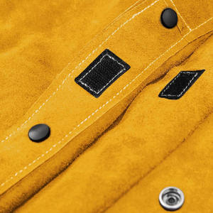 Veste de sécurité pour soudeur personnalisée en gros, veste de soudeur en cuir de haute qualité, vêtements de travail de sécurité - Product Image 5