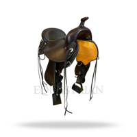 Selle Western en cuir de qualité supérieure pour la pratique de l'équitation longue distance et le confort du cavalier