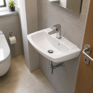 LAVISH Oval Wall-Hung Wash Basin Easy Clean Glossy Modern Mall Hall Apartment Villa 5 Year Warranty Office Hotel School Hospital - Product Image 5