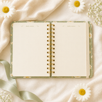 Carnet de notes LABON esthétique vert sauge à spirale, reliure double spirale dorée, format A8 mini, grille à pois, pour mémos quotidiens, idéal comme cadeau