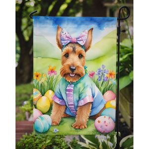 Welsh Terrier Chasse aux oeufs de Pâques Drapeau de jardin Boîte aux lettres multicolore Bannière décorative de jardin pour Patio Oeuvre d'art pour parterres de fleurs - Product Image 3