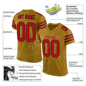 Maillot de football américain respirant, fournisseur personnalisé, en stock, maillot de football américain vierge ou impression personnalisée - Product Image 2