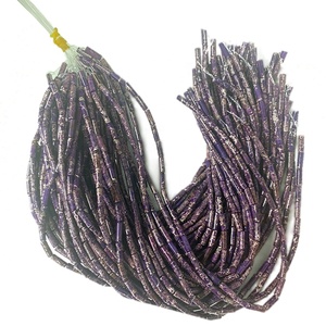 Tube de pierre précieuse naturelle violette, 1 pièce, perles en vrac, pour la fabrication de bijoux - Product Image 5