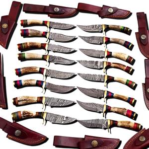 ขายส่ง OEM/ODM มีดทำมือ DIY ด้ามไม้แพคก้า หุ้มทองเหลือง ใบมีดเหล็กดามัสกัส ปลายหยดน้ำ ปรับแต่งได้ ใช้ในชีวิตประจำวัน ตั้งแคมป์ ล่าสัตว์ - Product Image 1