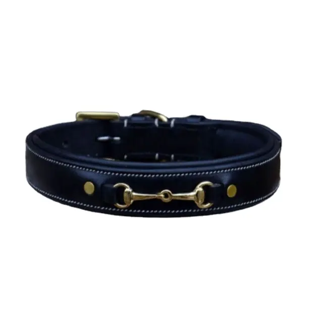 Genuine Leather dog collar High Quality Snaffle Dog collar