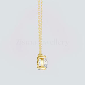 Collar con Diamante Cultivado en Laboratorio Certificado por IGI de 1 Quilate, Plata 925, Oro Sólido de 14K, DEF VVS2, Colgante Solitario Redondo, Fabricante de Joyería - Product Image 4