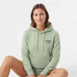 Sudadera con Capucha para Mujer, Verde Claro, Algodón y Fibra de Bambú, Corte Regular Informal, con Bolsillos, Logotipo Estampado en la Parte Delantera, para Otoño - Product Image 5