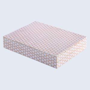 Boîte de rangement blanche à motif hexagonal avec bordure orange, organisateur de bijoux rectangulaire - Product Image 3