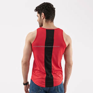 Débardeurs pour hommes en gros, sportifs, de musculation, à séchage rapide, sans manches, unis, décontractés, boutonnés, 100% coton - Product Image 3