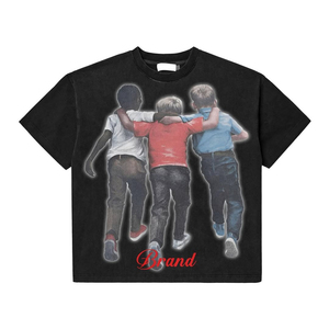 เสื้อยืดและกางเกงขาสั้นผู้ชายแบบลำลองสีพื้นคุณภาพสูง ผลิตตามสั่ง ผ้าฝ้ายถัก 100% ระบายอากาศได้ดี เหมาะสำหรับฤดูร้อน พิมพ์ลายแบบ DTG - Product Image 3