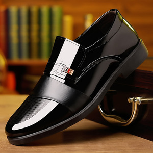 Men's Formal Leather Shoes Business Casual Fashion Pointed Toe Slip-On Loafers Comfortable Shoes Pointed Toe Leather Loafers - Product Image 1