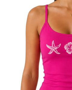 Hot Pink Women Spaghetti Strap <b>Crop</b> Tank <b>Top</b> Sleeveless Slim Fit Summer Casual Printed Camisole Fashion Soft Stretch Streetwear - Product Image 3