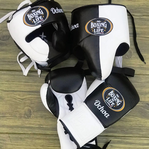 Gants de boxe MMA No Boxing No Life, gants de boxe Sanda, en cuir véritable, à lacets, pour entraînement professionnel, ensemble de boxe personnalisable - Product Image 1