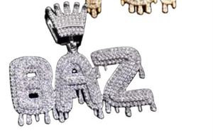 Collier pendentif en argent sterling Moissanite avec lettres goutte à goutte glacées Beau pendentif litière personnalisé Cadeau pour elle - Product Image 3