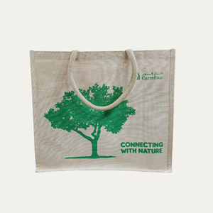 Custom Printed <b>Jute</b> <b>Shopping</b> Tote <b>Bag</b> with Cotton Webbing Handles Eco Friendly Reusable Grocery Retail Carry <b>Bag</b> - Product Image 1