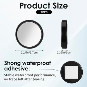 2 Pack Wide-Angle Convex <b>Side</b> View Car Mirrors Self Adhesive Blind Spot Mirrors with Adjustable Angle - Product Image 4