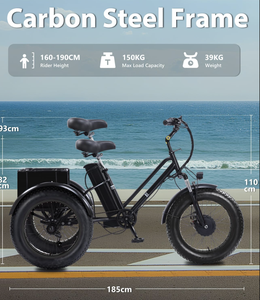 Triciclo Eléctrico para Adultos, Triciclo Motorizado con Motor sin Escobillas, Triciclo Eléctrico de 3 Ruedas, Batería de Litio Extraíble de 48V15AH, Alcance Máximo de 60-7 km - Product Image 2