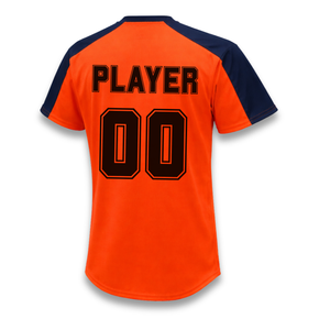 Conjunto de Uniforme de Béisbol Personalizado al por Mayor para Hombre, Naranja y Azul Marino, Manga Corta, Logotipo Bordado, Corte Regular, Poliéster, para Todas las Temporadas - Product Image 4