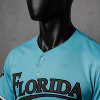 Jersey Baseball Bordir Pabrik Custom Bordir 3D Sublimasi Kancing Seragam Tim Pakaian Softball Poliester Cepat Kering
