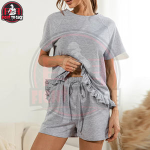 Bon fournisseur, créez votre propre ensemble t-shirt et short décontracté pour femme, nouvelle arrivée, facile à porter, tenue deux pièces tendance pour l'été - Product Image 3