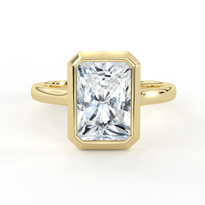 แหวนเพชรทรงรัศมี 2.59 กะรัต ทอง 14K 18K เพชรเลี้ยงในห้องปฏิบัติการ แหวนหมั้นแบบมินิมอลลิสต์ แหวนแต่งงานแบบโมเดิร์นประดับเพชรแบบเบเซล - Product Image 1