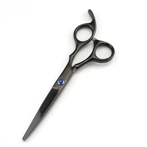 Ciseaux de coiffure professionnels en acier inoxydable 4Cr13, pointe acérée, pour droitiers, manche long en caoutchouc multicolore, 28 dents, salon - Product Image 4