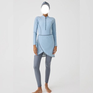 Custom <b>Modest</b> Muslim Swimwear Women 3 Piece Set Quick Dry Islamic Full Coverage <b>Swim</b> <b>Suit</b> with Hijab Cap OEM ODM - Product Image 1