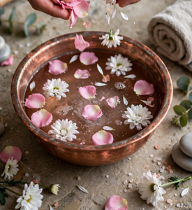 Bol en cuivre martelé artisanal – Bassin en cuivre pur pour spa et pédicure, idéal pour fleurs flottantes, aromathérapie et décoration intérieure - Product Image 4