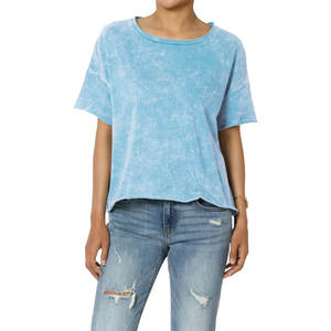 Trendy Streetwear Women Acid Wash T Shirt Breathable Cotton Vintage Casual Tee Custom Oem Private Label Manufacturer For Women - Product Image 2