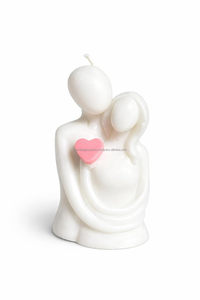Modern Romantic Couple Sculpture Candle – Vegan Soy Wax Wedding & Engagement Decor - Product Image 2