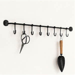 Soporte para Utensilios de Cocina Vintage, Riel de Metal Negro Mate para Organizar Ollas, Sartenes, Espátulas y Tazas, Solución de Almacenamiento para Cocina - Product Image 4