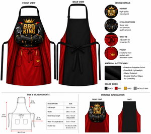 Juego de Regalo para Parrilla Flamia Jabz: Delantal, Gorro de Chef, Paño de Cocina, Caja con Asa, Accesorios Personalizados Impresos en Mezcla de Poliéster y Algodón - Product Image 3