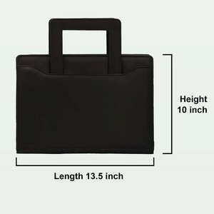 Genuine Leather Zip Around Document Portfolio Folder Executive Business Planner Organizer File Sleeve <b>Case</b> Handbag - Product Image 5
