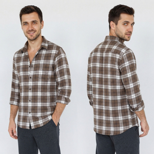 Wholesale <b>Men</b> Nightwear Flannel <b>Shirt</b> Button Down Plaid Sleeping <b>Shirt</b> Winter Wear Flannel Sleep Top <b>Men</b> Full Sleeve <b>Night</b> <b>Shirt</b> - Product Image 1