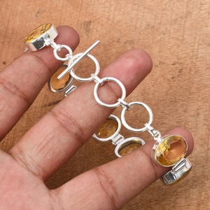 Citrine Topaz 925 Sterling Silver Adjustable <b>Bracelet</b> Natural Gemstone Jewelry Elegant Designer <b>Boho</b> <b>Bracelet</b> - Product Image 2