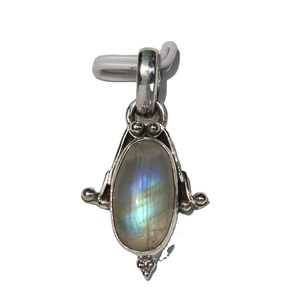 Colgante de Plata de Ley 925 con piedras preciosas, joyería hecha a mano, cabujón ovalado - Product Image 4
